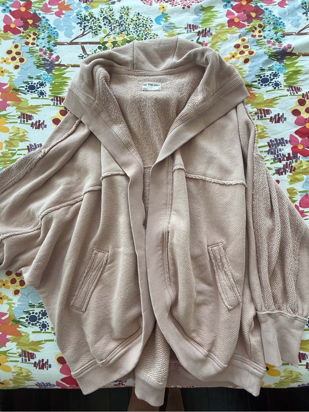 Free People We The Free Forever Yours Cardi Winter Bloom Pink Tan S